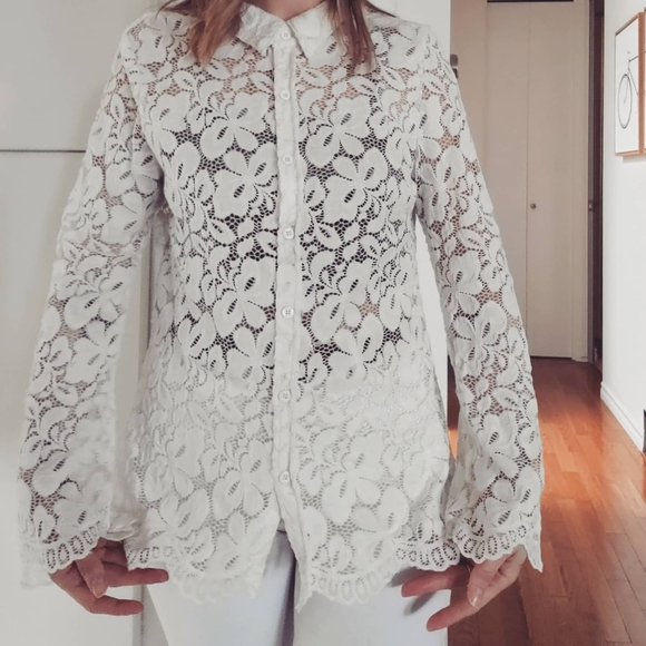 BCBG MaxAzria Floral Crochet top - Picture 5 of 9